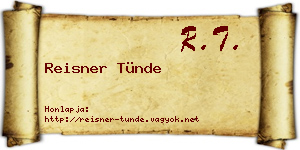 Reisner Tünde névjegykártya